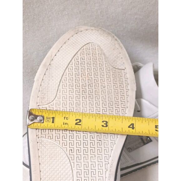 Versace Leather Sneakers Low Top Trainers Men Euro 42 9 White Greek Pattern Logo main image 4
